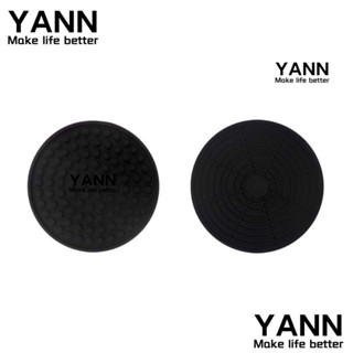 Yann1 แผ่นรองแก้วเครื่องดื่ม ซิลิโคน กันลื่น 4.3 นิ้ว สีดํา 7 ชิ้น