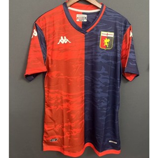 เสื้อกีฬาแขนสั้น ลายทีมชาติฟุตบอล Genoa สีแดง และสีน้ําเงิน ไซซ์ S - XXL 23-24 ชุดเหย้า สําหรับผู้ชาย