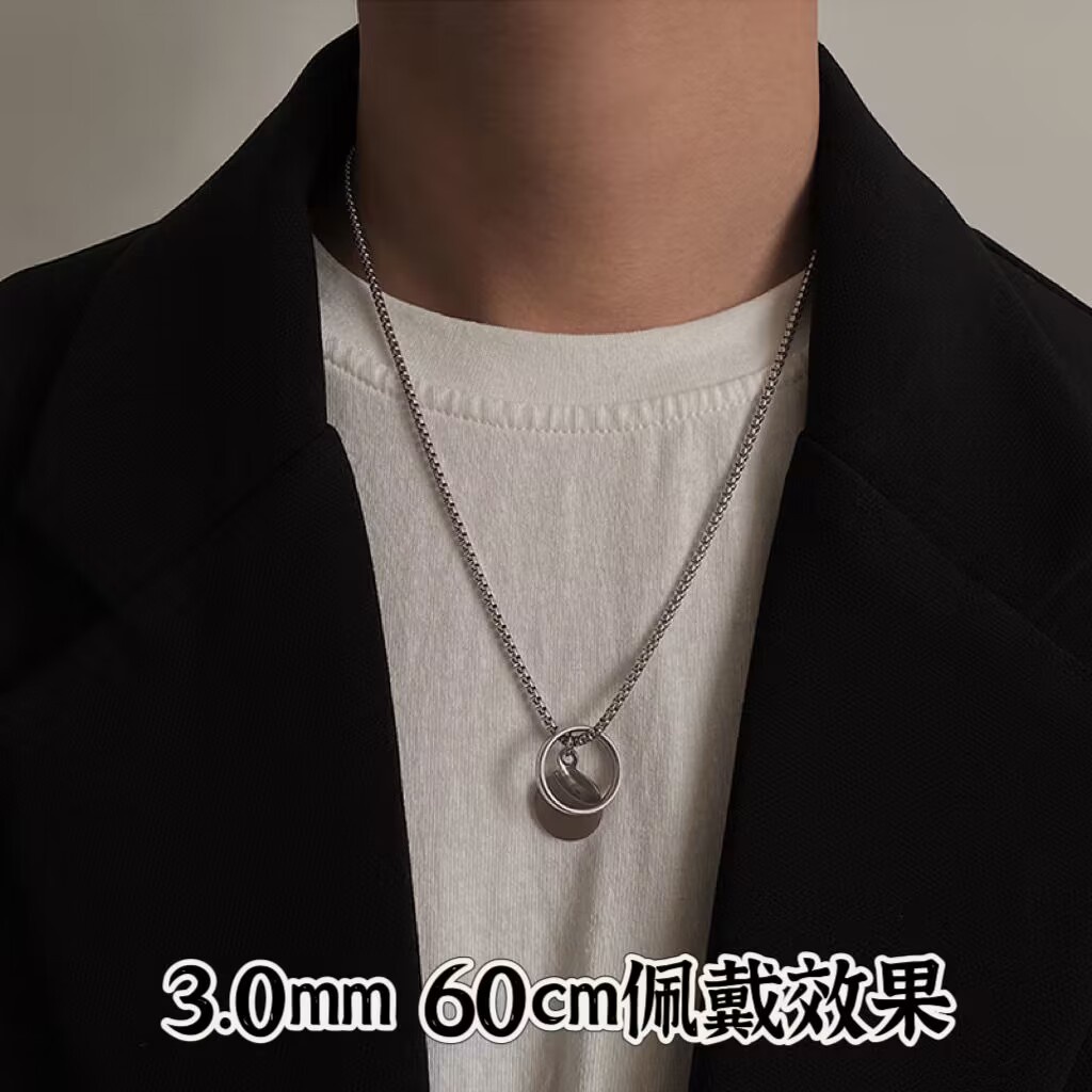 สร้อยคอโซ่ สเตนเลส ประดับมุก ทรงสี่เหลี่ยม ยาว 2.5 มม. 3 มม. 45-70 ซม. เครื่องประดับ สําหรับผู้ชาย ผู้หญิง