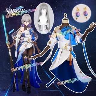 - Jn - Game Honkai: Star Rail Bronya ชุดคอสเพลย์ วิกผม ชุดยูนิฟอร์ม ชุดคอสเพลย์ Belobog Bronya งานรื่นเริง ปาร์ตี้ฮาโลวีน