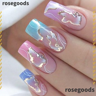 Rosegoods1 เล็บปลอม แบบเต็มหัว ถอดได้ หัวสี่เหลี่ยม ถอดออกได้