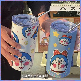 🥤Animation Peripheral Limited Water Cup🥤กระติกน้ําร้อนสเตนเลส ลายการ์ตูนโดราเอมอน แบบพกพา คุณภาพสูง สําหรับสํานักงาน