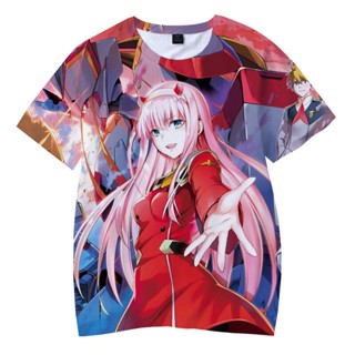 เสื้อยืด แขนสั้น พิมพ์ลายอนิเมะ Darling In The Franxx สไตล์ฮาราจูกุ แฟชั่นยอดนิยม แบบคลาสสิก