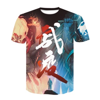 เสื้อยืด พิมพ์ลายอนิเมะ Kimetsu No Yaiba Demon Slayer สไตล์ญี่ปุ่น พังก์ สําหรับผู้ชาย 2022