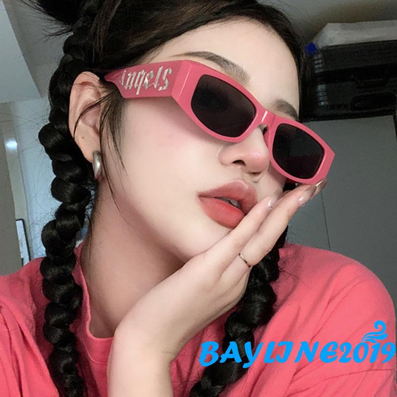 Bay-punk Yk2 Letter แว่นตากันแดดส่วนบุคคลโอ้อวด Hip-Hop แว่นตากันแดดสแควร์ UV400 ป้องกันแว่นตากันแดดโพลาไรซ์สําหรับผู้หญิงหรือผู้ชาย
