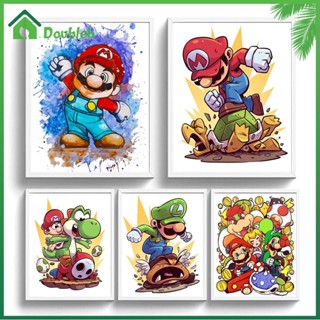 【Doub X ✮】ชุดปักครอสติช ผ้าฝ้าย 11CT พิมพ์ลาย Super Mario ✮