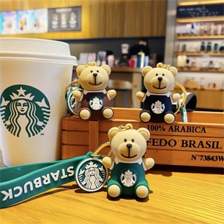 Starbucks พวงกุญแจ จี้หมีกาแฟ อุปกรณ์เสริม สําหรับห้อยกระเป๋าเป้สะพายหลัง ของขวัญ