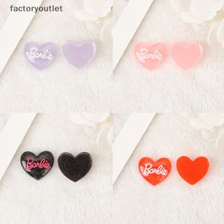 Flth แผ่นเรซิ่น รูปหัวใจ บาร์บี้ DIY สําหรับตกแต่งเครื่องประดับ ต่างหู แก้วน้ํา โทรศัพท์ 5 ชิ้น