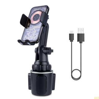 หมวก 360° ที่วางแก้วในรถยนต์ แบบหมุนได้ ขาตั้งโทรศัพท์ กันกระแทก แท่นชาร์จไร้สาย ที่วางโทรศัพท์ แท่นวาง ภายใน อุปกรณ์เสริม