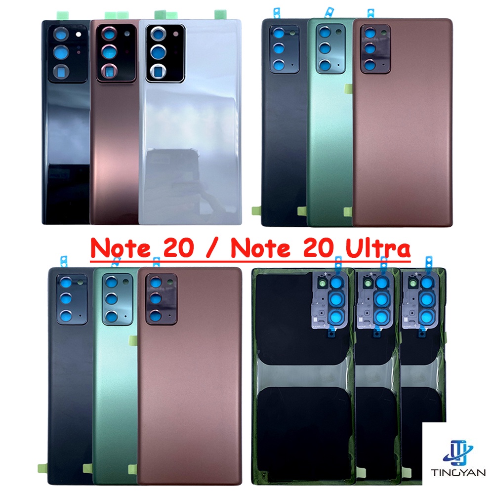 ฝาครอบแบตเตอรี่ด้านหลัง พร้อมเลนส์กล้อง และกาว สําหรับ Samsung Galaxy Note 20 Note 20