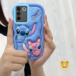 เคสโทรศัพท์มือถือ ซิลิโคนนุ่ม ลายการ์ตูนสติตช์ 3D สีชมพู สําหรับ Vivo V27 Pro 5G V27E Y16 Y02S T1 5G Y75 Y55 5G Y70S Y70T Y51S 5G Y50T