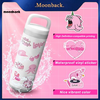 &lt;moonback&gt; สติกเกอร์ Pvc ลายกระโหลก สีชมพู กันน้ํา ทนทาน คุณภาพสูง 50 ชิ้น สําหรับตกแต่งแล็ปท็อป โน้ตบุ๊ก ผนัง สมุดภาพ