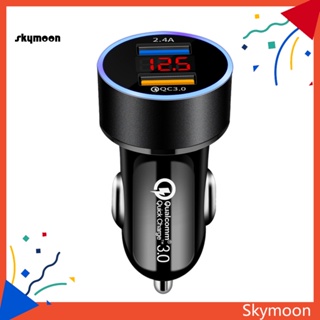 Skym* อะแดปเตอร์ชาร์จหน้าจอดิจิทัล 5VQC30+24A USB คู่ ทนทาน สําหรับรถยนต์