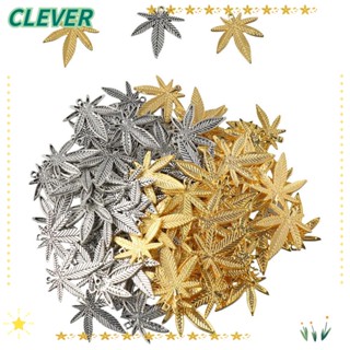 Clever จี้สร้อยคอ สร้อยข้อมือ โลหะผสมสังกะสี รูปใบเมเปิ้ล สีทอง