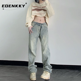 EOENKKY  กางเกงขายาว กางเกงยีสน์ผู้หญิง ทรงหลวม ๆ ตรง Retro Hip Hop Pants 2023 NEW Style  High quality ทันสมัย Trendy Comfortable A97L3HC 36Z230909