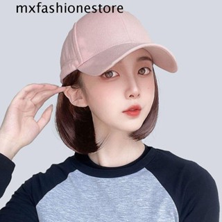 Mxfashione หมวกเบสบอล วิกผมน่ารัก ฤดูร้อน สีดํา สีน้ําตาล สังเคราะห์ เครื่องประดับผม ต่อผม หญิงสาว กลางแจ้ง สีชมพู หมวกวิกผม