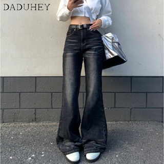 DaDuHey🎈 Women New Korean Style plus Size High Waist Fashion Casual Loose Mop Wide Leg Slightly Flared Pants