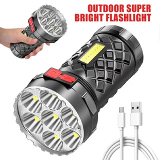 New 7 Leds Flashlight Torch USB Rechargeable Tactical Light Home Outdoor Use