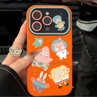 เคสโทรศัพท์มือถือนิ่ม ลาย Spongebob SquarePants ขนาดใหญ่ สําหรับ Apple Iphone 14promax 13pro 12 11 7p CXXL