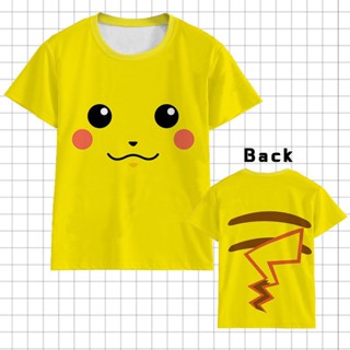 เสื้อยืดแขนสั้น พิมพ์ลายโปเกม่อน ปิกาจู เป็ด มังกร Jenny Turtle 3D