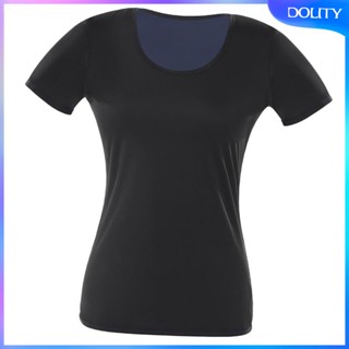 [dolity] เสื้อยืดออกกําลังกายหน้าท้อง กระชับสัดส่วนเอว กันเหงื่อ