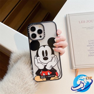 เคสโทรศัพท์มือถืออะคริลิคแข็ง TPU นิ่ม ขอบกันกระแทก ลายดิสนีย์ มิกกี้เมาส์น่ารัก สําหรับ iPhone 14 13 12 11 Pro Max i14 i13 i12 i11