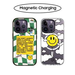 Casetify เคสพลาสติก PC ลายหน้ายิ้ม สําหรับ iPhone 11 12 13 14 Pro Max