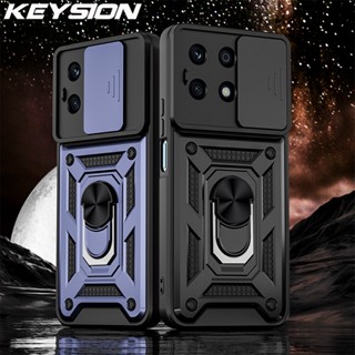 Keysion เคสโทรศัพท์มือถือ กันกระแทก พร้อมแหวนสไลด์ป้องกันเลนส์กล้อง สําหรับ Honor X8A X8 5G Honor X6 X6S 4G