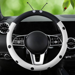 38cm Car Summer Steering Wheel Cover Cute Goddess Style Leather Cartoon Non-Slip Wear-Resistant Four Seasons Decorative Handlebar Cover kg5s