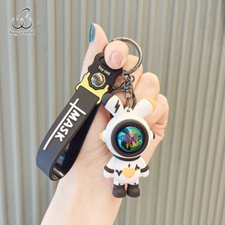 Bag World Space Rabbit Keyfob ลูกตุ้มสามมิติแขวน Carabiner กระเป๋าแขวน