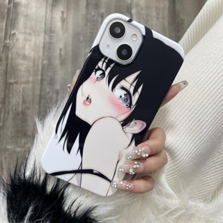 เคสโทรศัพท์มือถือแบบแข็ง ลายการ์ตูนผู้หญิง สองมิติ สําหรับ iPhone 14promax 13pro 12max 11