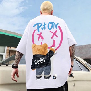 Harajuku Style High Street Graffiti Short-Sleeved T-Shirt Men Women Couple Wear Trendy Hip-Hop Plus Size Loose Casu_02