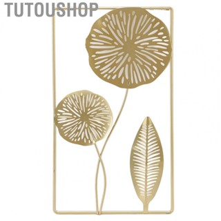 Tutoushop Nordic Wall Decor Iron Hanging Wall Decoration Hollowed Golden Flower Home Ornament For Home Living Room Bar