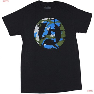 เสื้อยืดแขนสั้นMarvelเสื้อยืดแขนสั้น Avengers Mens T-Shirt  Camo  Marvel Sports T-shirtS-5XL