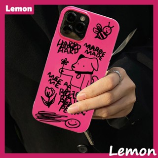 [Lemon] เคสโทรศัพท์มือถือนิ่ม ลายสุนัข ดอกกุหลาบ สีแดง แวววาว สําหรับ Iphone 14pro 14promax 13 13pro 13promax 11 12 12pro 12promax XR XSMAX 7P 8P MINI