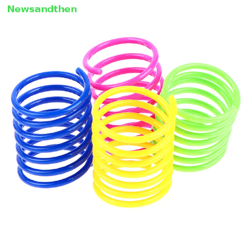 Newsandthen 20 ชิ้น ทนทาน สปริงพลาสติก ที่มีสีสัน แมว ของเล่นสัตว์เลี้ยง ขดลวดเกลียว สปริง ดี