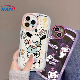 เคสโทรศัพท์มือถือ ซิลิโคนนุ่ม ลาย Pochacco and Kuromi RAIN สําหรับ Realme C55 5 5i 6i C3 C35 C21Y C25Y C21 RealmeC11 C11 2021 C25 C15 C12 C2