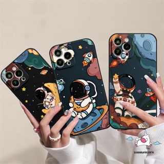 เคสโทรศัพท์มือถือ ขอบตรง ลายการ์ตูนอวกาศ NASA สําหรับ Redmi 12C 9A 10 9T 9 A1 9C NFC Note 11 11s 10s 9 8 10 Pro Plus Mi 10 11 Lite 10T Poco X3 Pro M3 M4 F4 M5 M3 Pro F3 ฝาครอบ แบบนิ่ม ลายนักบินอวกาศ