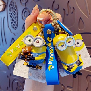 Minions Keychain Female Cute Cartoon Bob Key Pendants Couple Birthday Gift Schoolbag Pendant CdfI