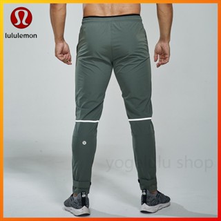 Lululemon กางเกงกีฬา กางเกงออกกําลังกาย แถบสะท้อนแสง ขาแคบ สําหรับผู้ชาย 7143