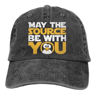 Gfpb 【พร้อมส่ง】หมวกเบสบอล ลายเพนกวิน May The Source Be With You ระบบปฏิบัติการ Linux สําหรับผู้หญิง