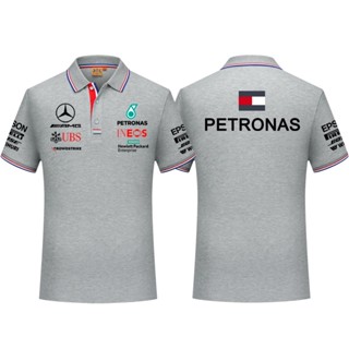 F1 เสื้อโปโลแขนสั้น แฟชั่นฤดูร้อน สําหรับผู้ชาย Mercedes-Benz Formula One (รุ่นคุณภาพสูง)