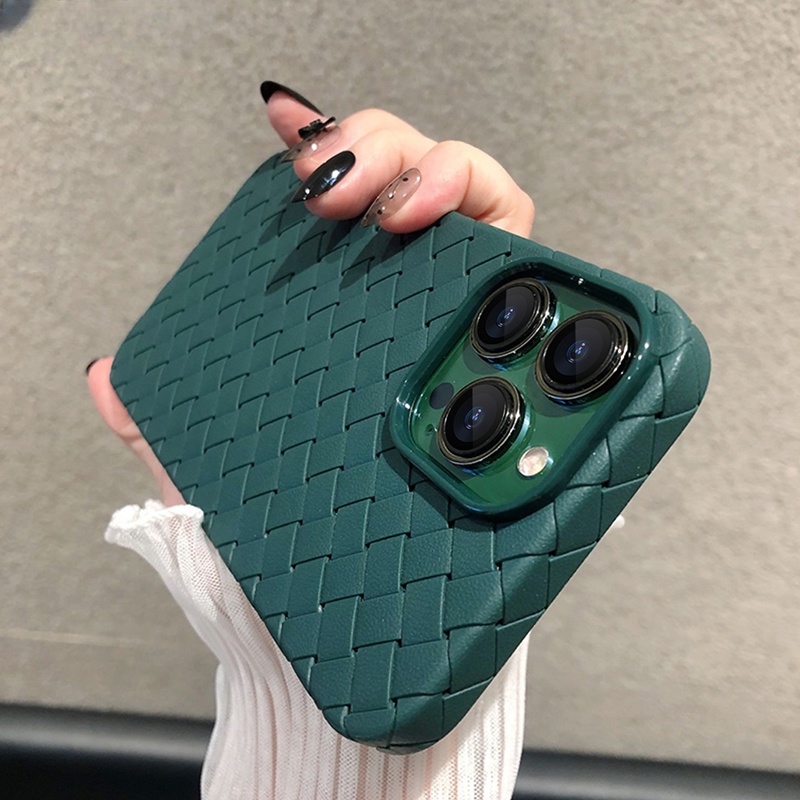 เคสโทรศัพท์มือถือ ซิลิโคนนิ่ม ผ้าตาข่าย ระบายอากาศ ลายตาราง BV สําหรับ iPhone 14 13 12 Mini 11 Pro Max XR X XS Max 7 8 Plus SE