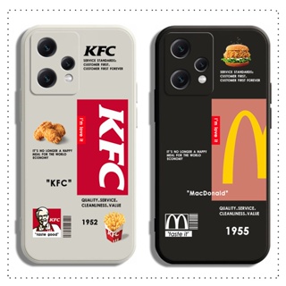 เคส Realme 5 5S 5I 6I C3 6 7 7I C17 8 8I 9 PRO PLUS 4G 5G โทรศัพท์มือถือแบบนิ่ม ลาย MacDonald KFC สีดํา ขาว สําหรับ