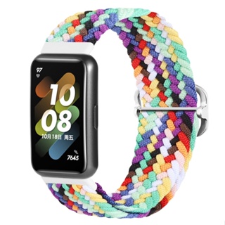 สายนาฬิกาข้อมือ สายไนล่อนถัก แต่งหัวเข็มขัด สําหรับ Huawei Band 7