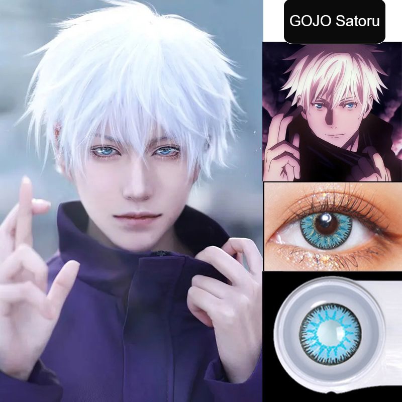 Jewelens สายตาสั้น คอสเพลย์ คอนแทคเลนส์สี Jujutsu Kaisen Satoru Pupil 2 ชิ้น 1 คู่