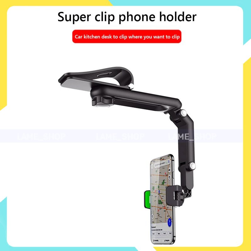 (ส่งจากไทย)-ที่วางมือถือ GPS แบบหมุนได้ 360 องศา สำหรับ ติดทีบังแดดในรถยนต์ SUN VISOR