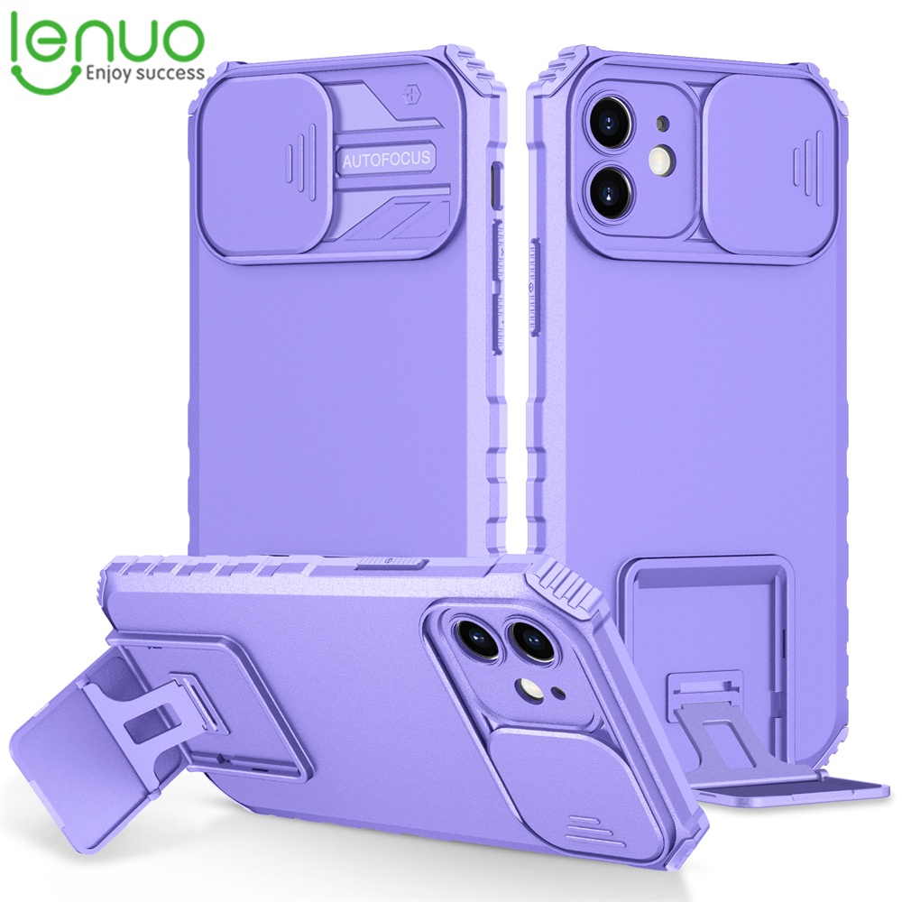 Lenuo เคสโทรศัพท์ พร้อมขาตั้งกล้อง ปรับได้ กันกระแทก สําหรับ Apple iPhone 11 Pro Max XS Max XR X