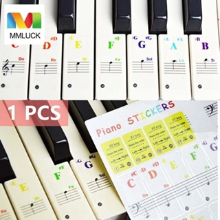 JENNIFERDZ Useful Piano Keyboard Stickers Enthusiasts Piano Stave Note Keys Sticker for Beginners Electronic Keyboard Key Sticker Symbol Multicolor 88Keys Adhesive Note Sticker