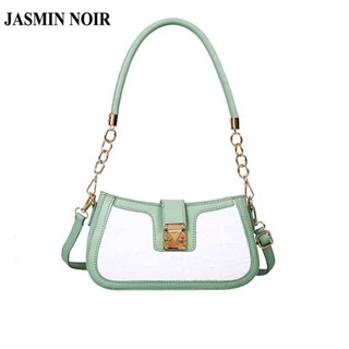 Jasmin NOIR กระเป๋าสะพายไหล่ หนัง PU พิมพ์ลายดอกไม้ ทรงสี่เหลี่ยม ขนาดเล็ก สําหรับผู้หญิง